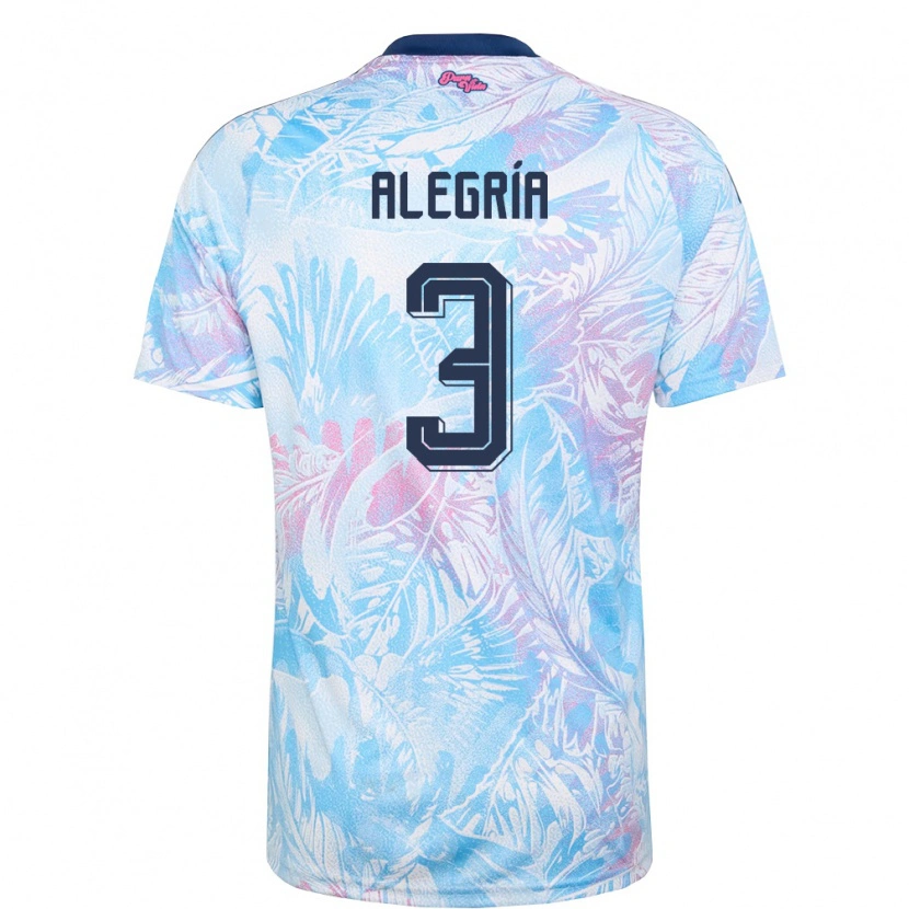 Danxen Niño Camiseta Costa Rica Kendall Alegría #3 Azul Cielo Marino Rosa 2ª Equipación 26-28 La Camisa México