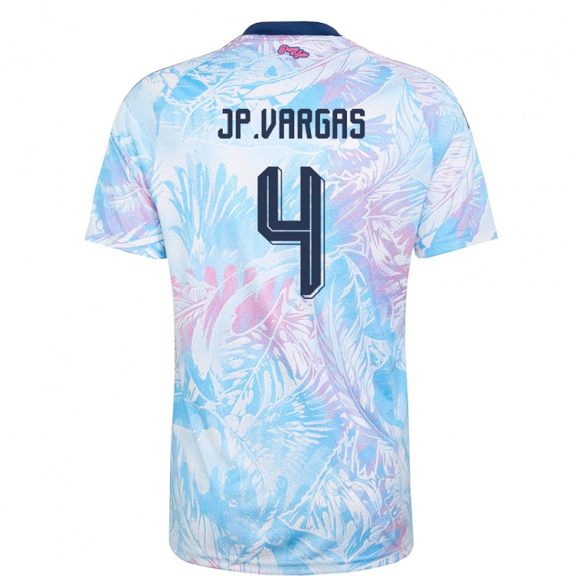 Danxen Niño Camiseta Costa Rica Juan Pablo Vargas #4 Azul Cielo Marino Rosa 2ª Equipación 26-28 La Camisa México