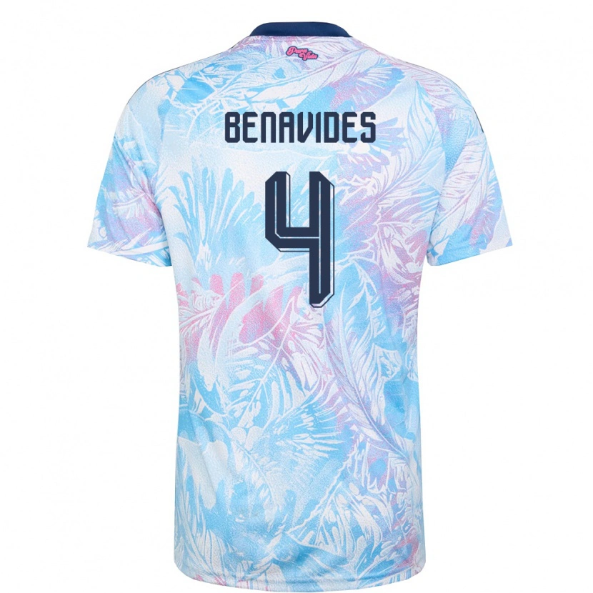 Danxen Niño Camiseta Costa Rica Mariana Benavides #4 Azul Cielo Marino Rosa 2ª Equipación 26-28 La Camisa México