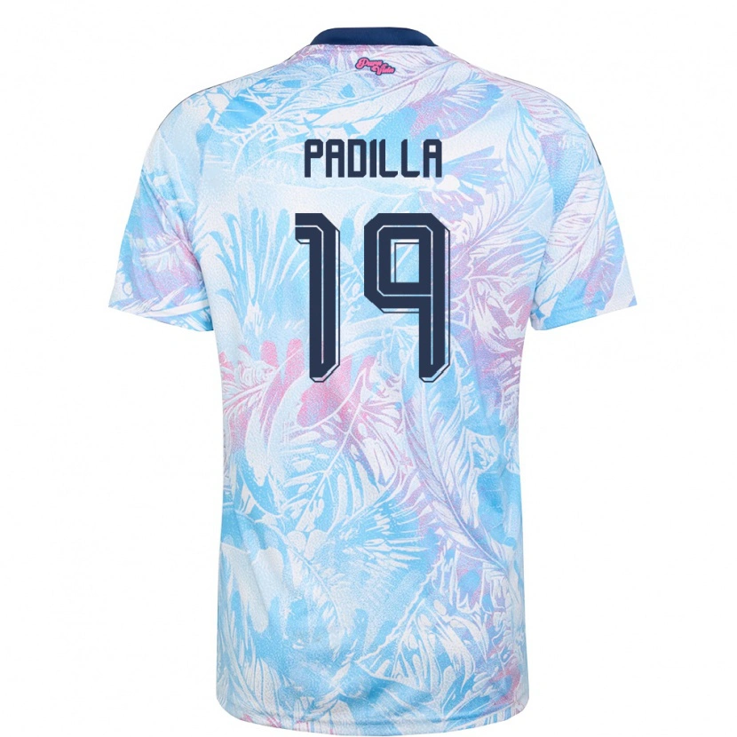 Danxen Niño Camiseta Costa Rica Sebastián Padilla #19 Azul Cielo Marino Rosa 2ª Equipación 26-28 La Camisa México