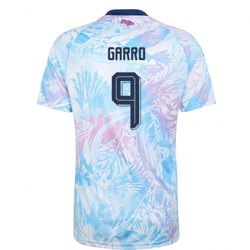Danxen Niño Camiseta Costa Rica David Garro #9 Azul Cielo Marino Rosa 2ª Equipación 26-28 La Camisa México