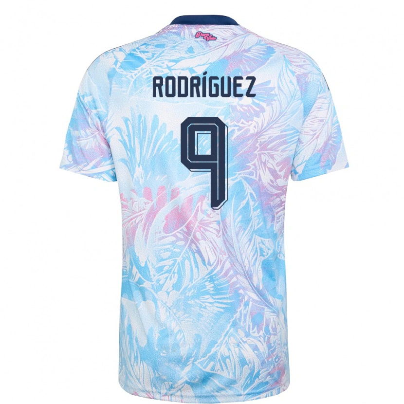 Danxen Niño Camiseta Costa Rica Doryan Rodriguez #9 Azul Cielo Marino Rosa 2ª Equipación 26-28 La Camisa México