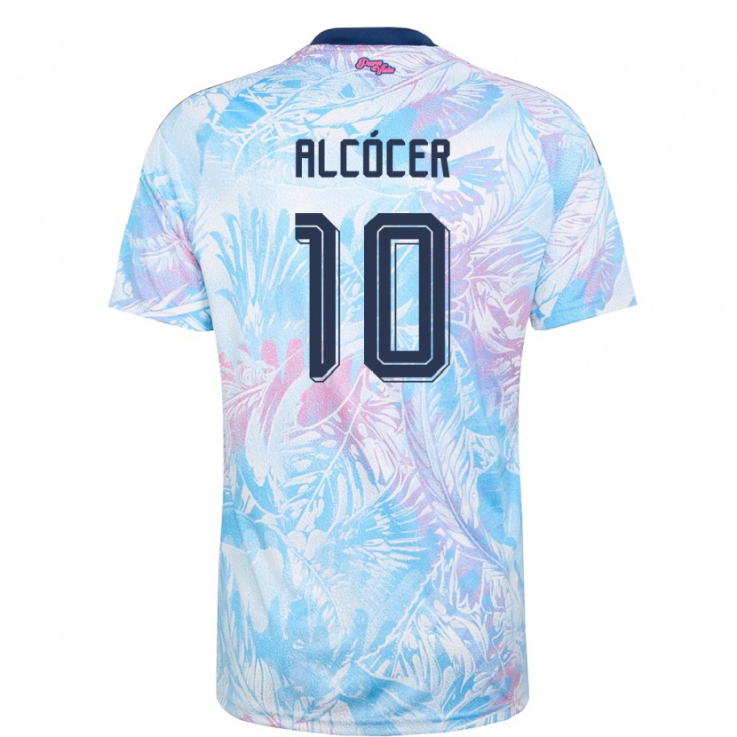 Danxen Niño Camiseta Costa Rica Josimar Alcócer #10 Azul Cielo Marino Rosa 2ª Equipación 26-28 La Camisa México