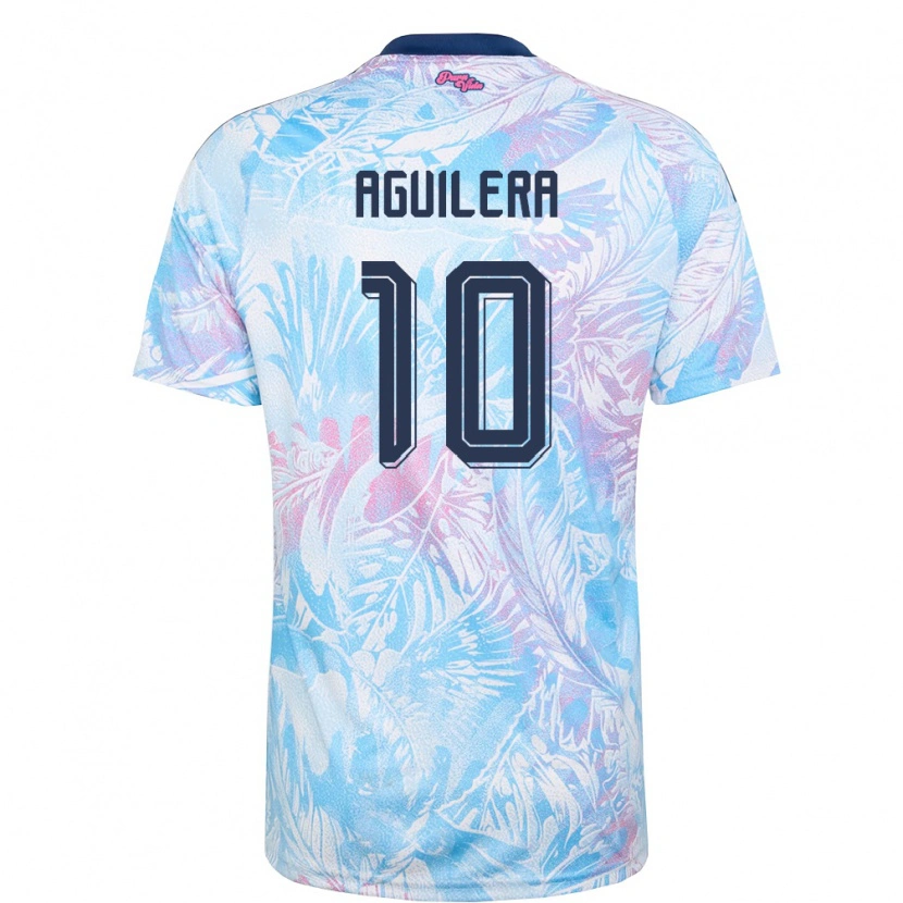 Danxen Niño Camiseta Costa Rica Brandon Aguilera #10 Azul Cielo Marino Rosa 2ª Equipación 26-28 La Camisa México