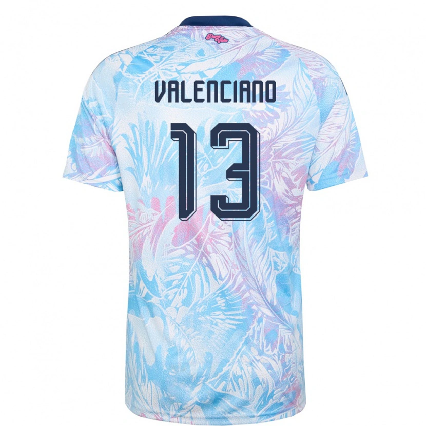 Danxen Niño Camiseta Costa Rica Emilie Valenciano #13 Azul Cielo Marino Rosa 2ª Equipación 26-28 La Camisa México