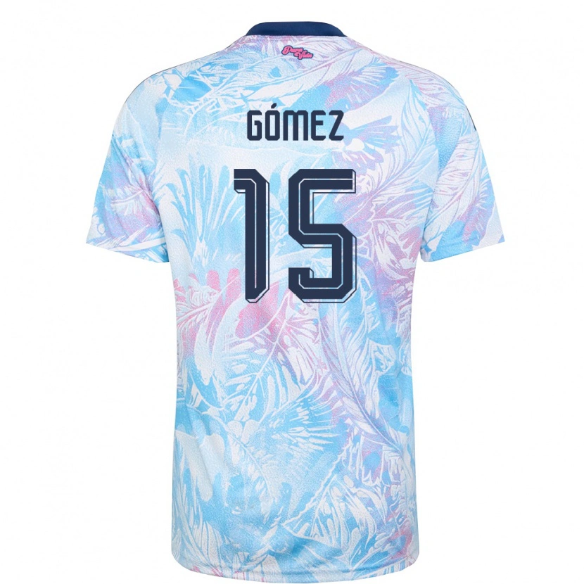 Danxen Niño Camiseta Costa Rica Sebastián Gómez #15 Azul Cielo Marino Rosa 2ª Equipación 26-28 La Camisa México