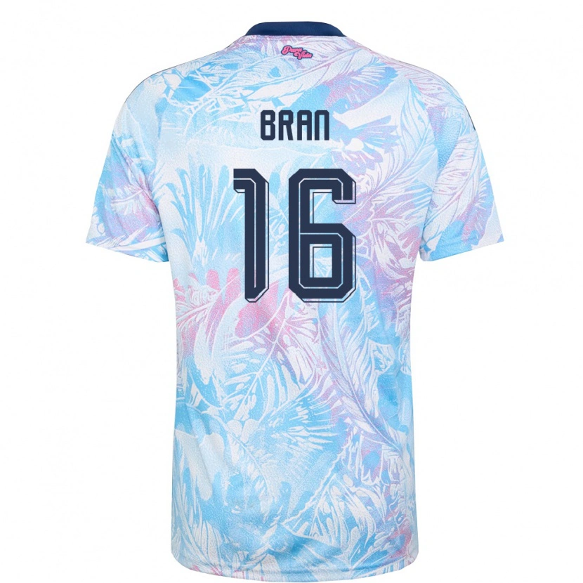 Danxen Niño Camiseta Costa Rica Alejandro Bran #16 Azul Cielo Marino Rosa 2ª Equipación 26-28 La Camisa México