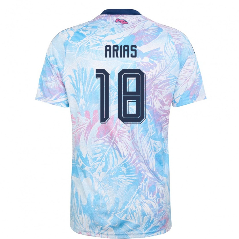 Danxen Niño Camiseta Costa Rica Joshmark Arias #18 Azul Cielo Marino Rosa 2ª Equipación 26-28 La Camisa México