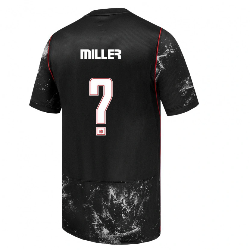 Danxen Niño Camiseta Canadá Kamal Miller #0 Negro Blanco Rojo 2ª Equipación 26-28 La Camisa México