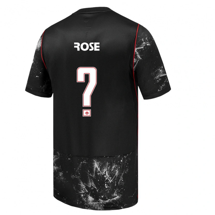Danxen Niño Camiseta Canadá Federico Rose #0 Negro Blanco Rojo 2ª Equipación 26-28 La Camisa México