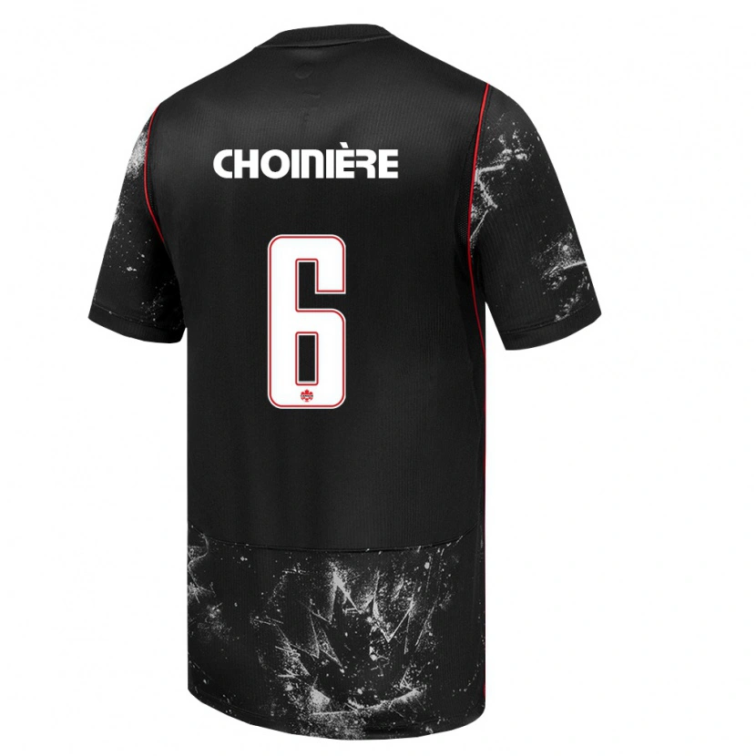 Danxen Niño Camiseta Canadá Mathieu Choinière #6 Negro Blanco Rojo 2ª Equipación 26-28 La Camisa México