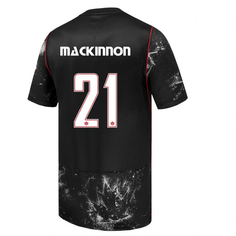 Danxen Niño Camiseta Canadá Benjamín Mackinnon #21 Negro Blanco Rojo 2ª Equipación 26-28 La Camisa México