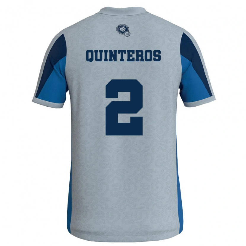 Danxen Niño Camiseta El Salvador Ronald Quinteros #2 Blanco Azul Cielo 2ª Equipación 26-28 La Camisa México