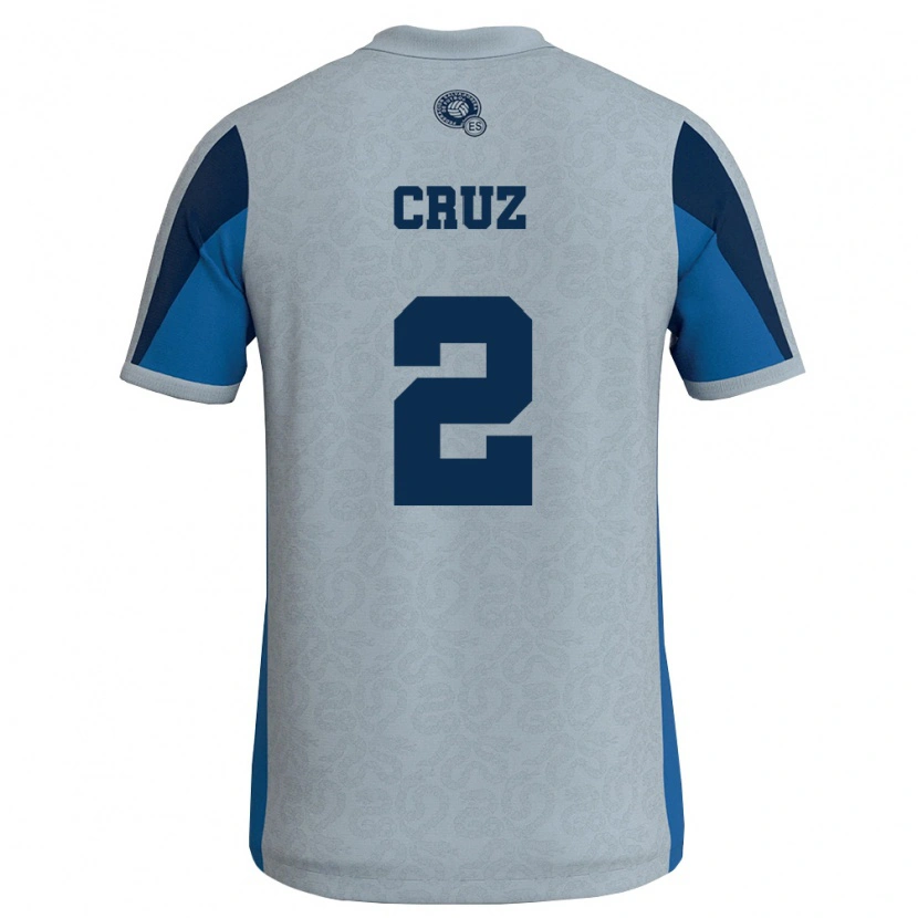 Danxen Niño Camiseta El Salvador Melvin Cruz #2 Blanco Azul Cielo 2ª Equipación 26-28 La Camisa México