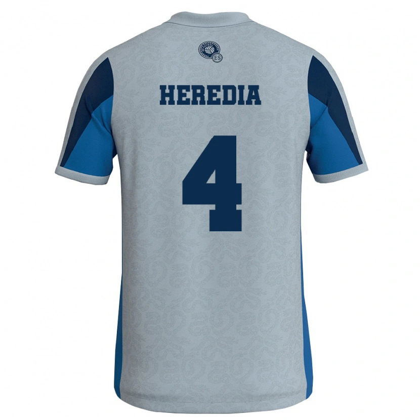 Danxen Niño Camiseta El Salvador Robert Heredia #4 Blanco Azul Cielo 2ª Equipación 26-28 La Camisa México