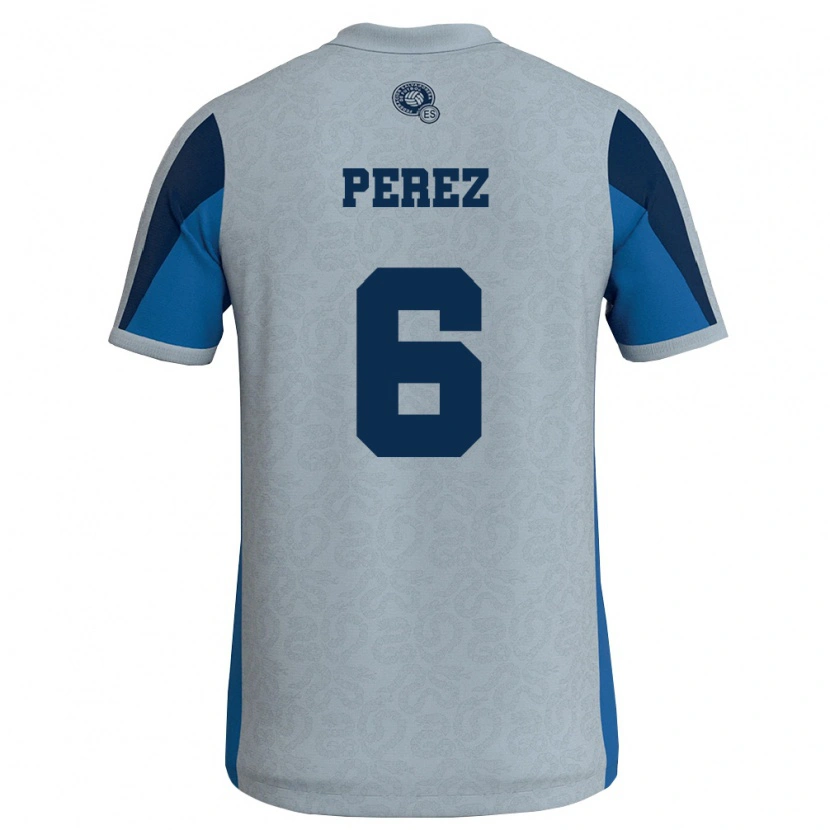 Danxen Niño Camiseta El Salvador Joshua Pérez #6 Blanco Azul Cielo 2ª Equipación 26-28 La Camisa México