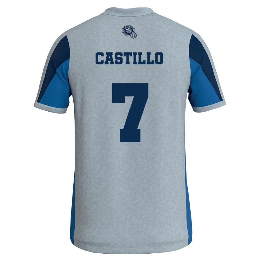 Danxen Niño Camiseta El Salvador Francis Castillo #7 Blanco Azul Cielo 2ª Equipación 26-28 La Camisa México