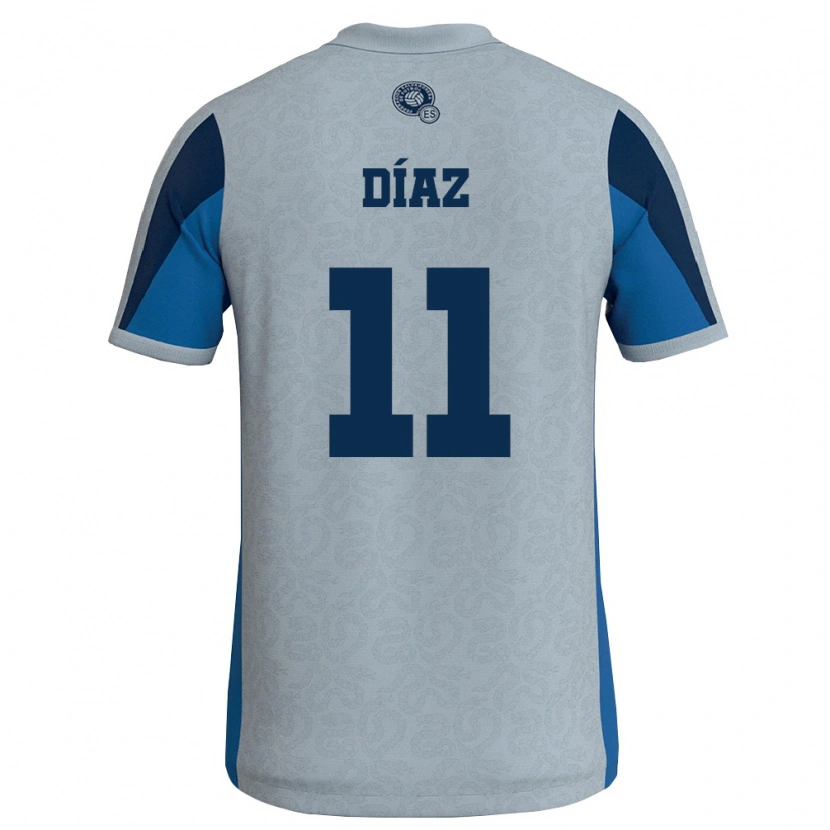 Danxen Niño Camiseta El Salvador Nelson Díaz #11 Blanco Azul Cielo 2ª Equipación 26-28 La Camisa México