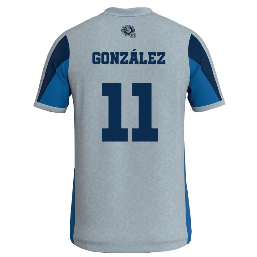 Danxen Niño Camiseta El Salvador Daniel González #11 Blanco Azul Cielo 2ª Equipación 26-28 La Camisa México