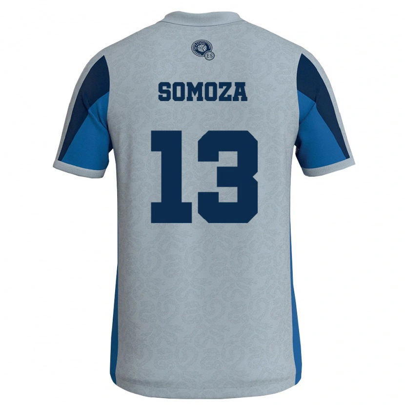 Danxen Niño Camiseta El Salvador Néstor Somoza #13 Blanco Azul Cielo 2ª Equipación 26-28 La Camisa México
