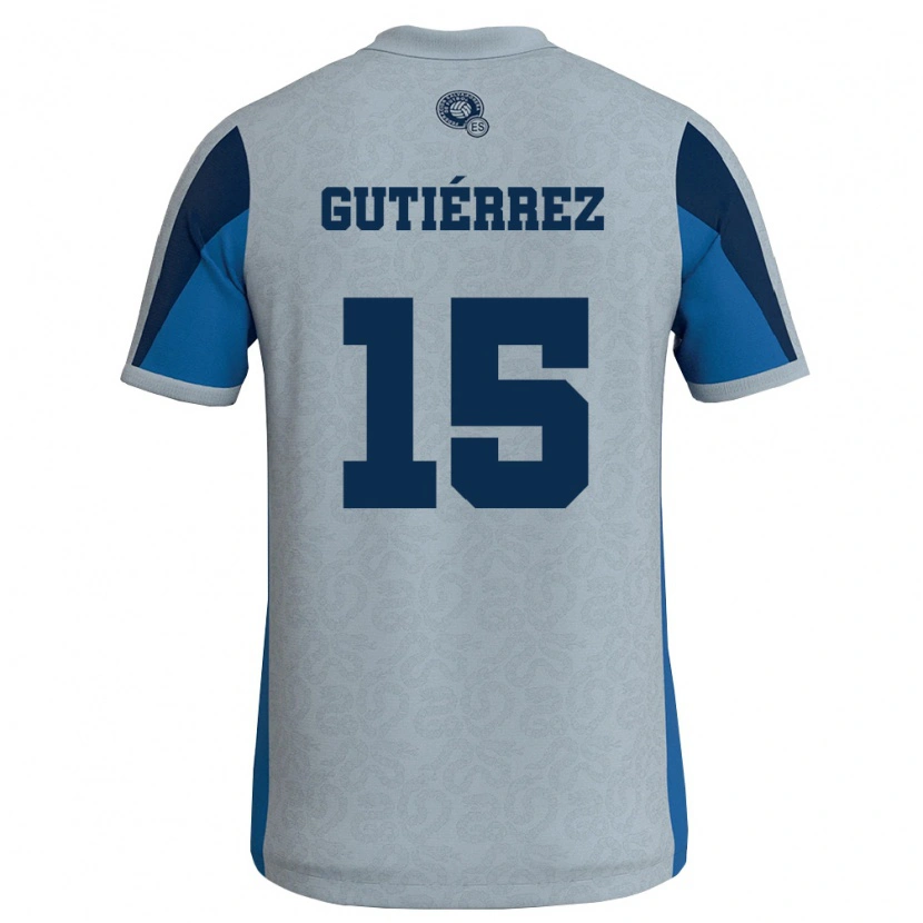 Danxen Niño Camiseta El Salvador Danya Gutiérrez #15 Blanco Azul Cielo 2ª Equipación 26-28 La Camisa México