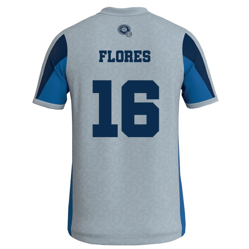 Danxen Niño Camiseta El Salvador Diego Flores #16 Blanco Azul Cielo 2ª Equipación 26-28 La Camisa México