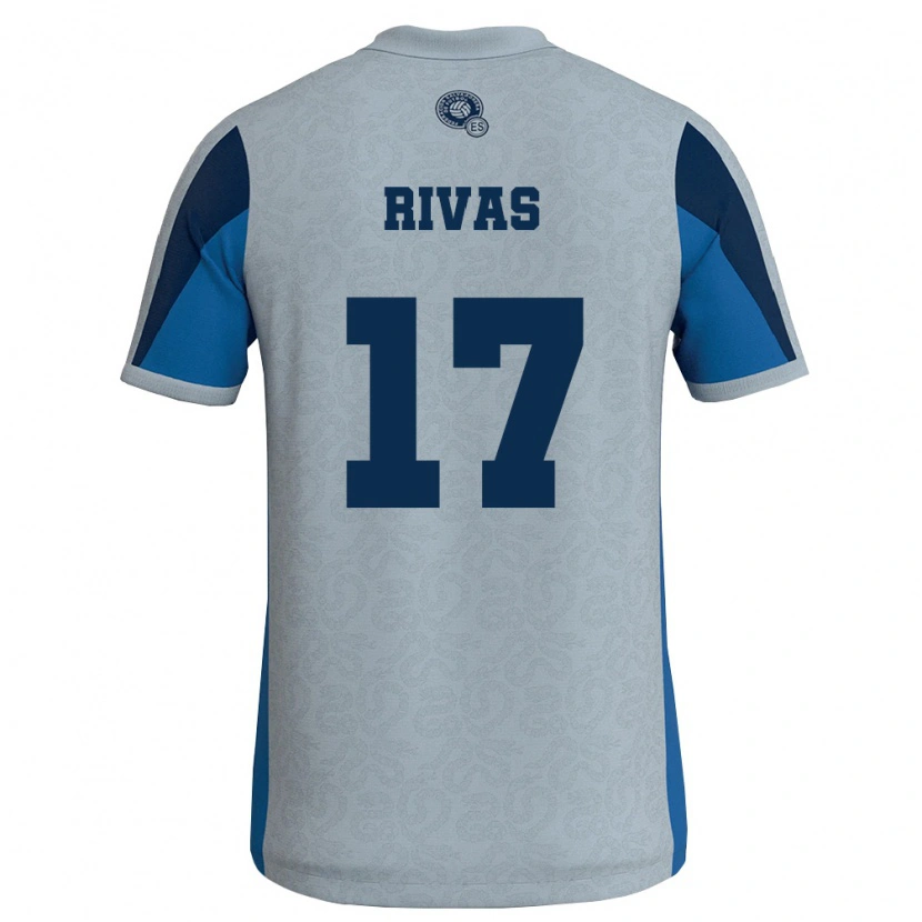 Danxen Niño Camiseta El Salvador Eduardo Rivas #17 Blanco Azul Cielo 2ª Equipación 26-28 La Camisa México