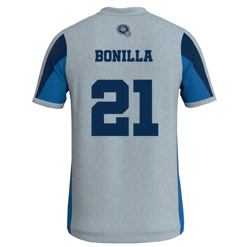 Danxen Niño Camiseta El Salvador Elmer Bonilla #21 Blanco Azul Cielo 2ª Equipación 26-28 La Camisa México