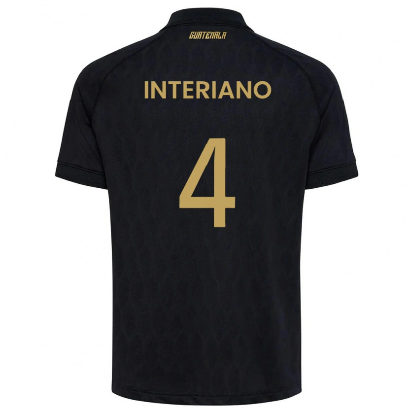 Danxen Niño Camiseta Guatemala Jeffrey Interiano #4 Negro Azul Cielo Blanco 2ª Equipación 26-28 La Camisa México