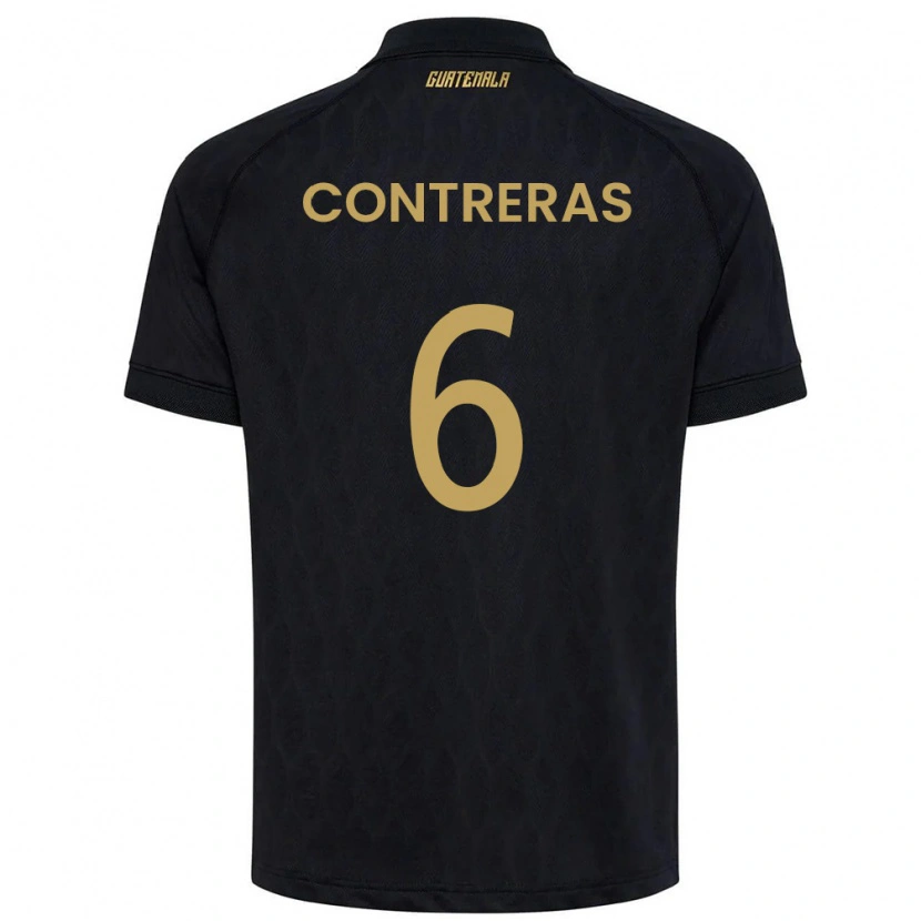 Danxen Niño Camiseta Guatemala María Contreras #6 Negro Azul Cielo Blanco 2ª Equipación 26-28 La Camisa México