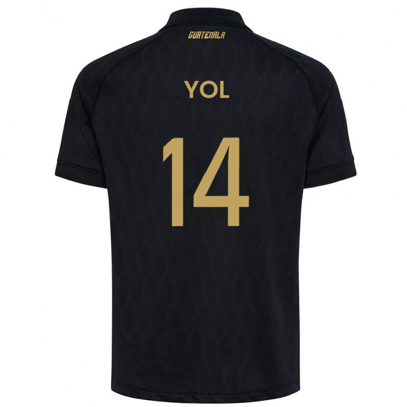 Danxen Niño Camiseta Guatemala Jorge Yol #14 Negro Azul Cielo Blanco 2ª Equipación 26-28 La Camisa México