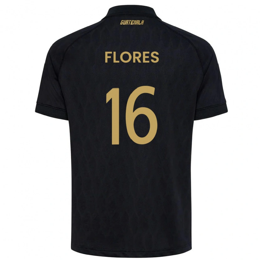 Danxen Niño Camiseta Guatemala Kleverson Flores #16 Negro Azul Cielo Blanco 2ª Equipación 26-28 La Camisa México