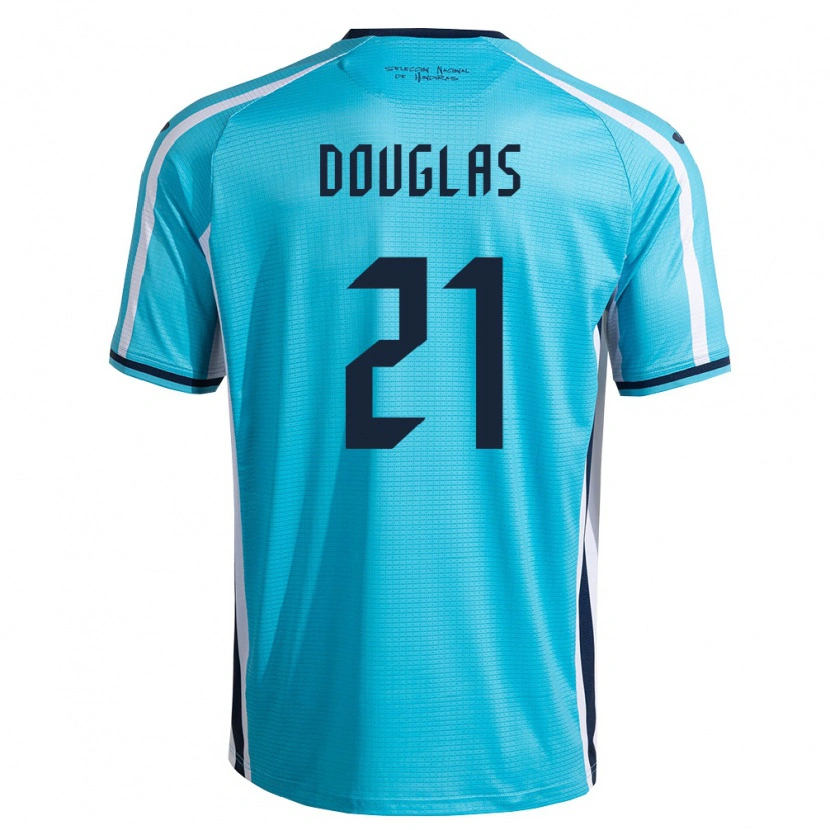 Danxen Niño Camiseta Honduras Douglas Martínez #21 Azul Cielo Marino 2ª Equipación 26-28 La Camisa México