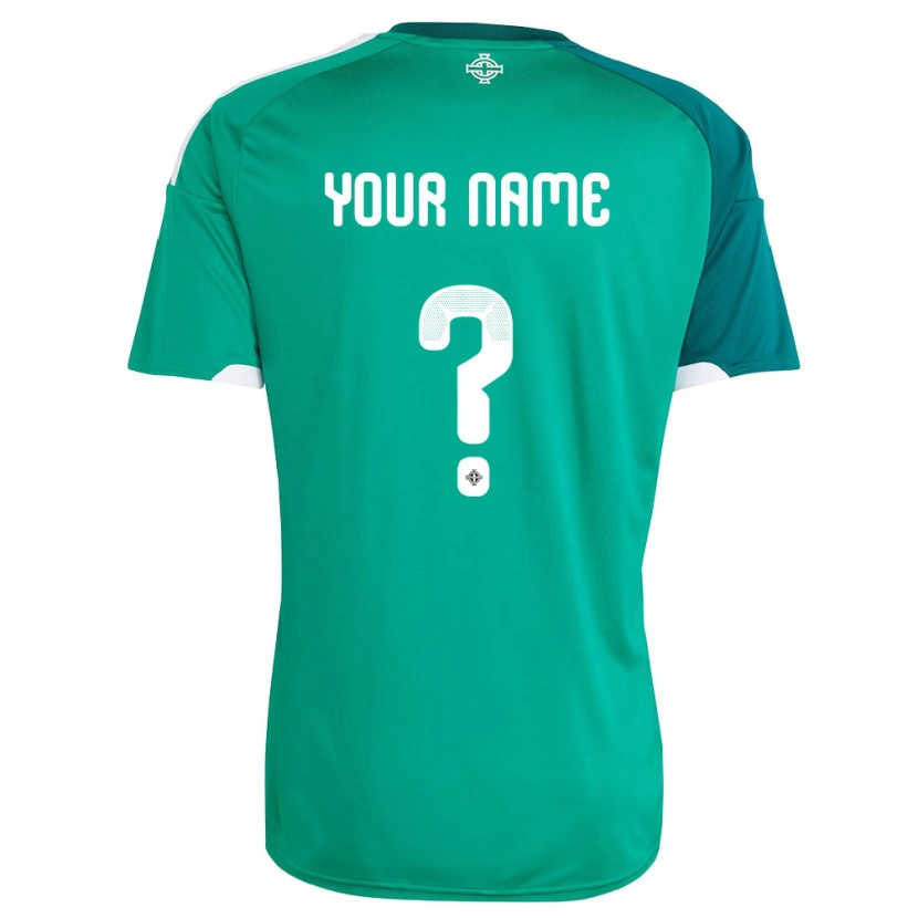 Danxen Hombre Camiseta Irlanda Del Norte Su Nombre #0 Verde Blanco 1ª Equipación 26-28 La Camisa México
