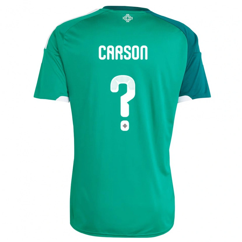 Danxen Hombre Camiseta Irlanda Del Norte Matty Carson #0 Verde Blanco 1ª Equipación 26-28 La Camisa México