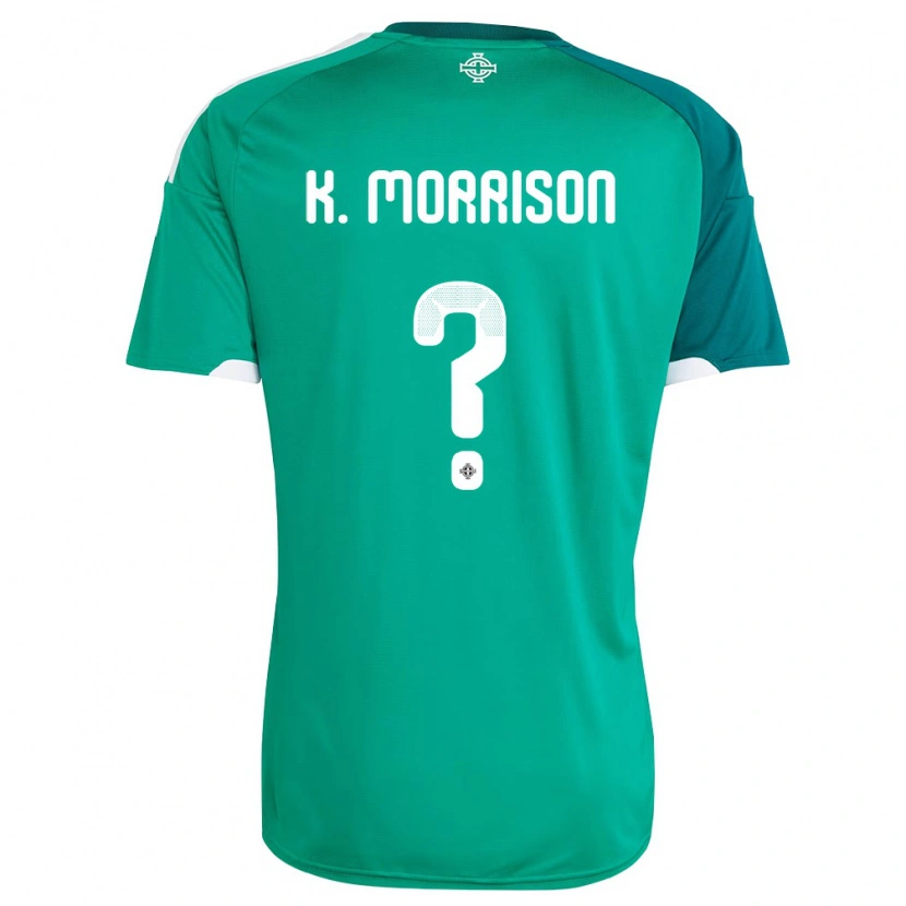 Danxen Hombre Camiseta Irlanda Del Norte Kieran Morrison #0 Verde Blanco 1ª Equipación 26-28 La Camisa México