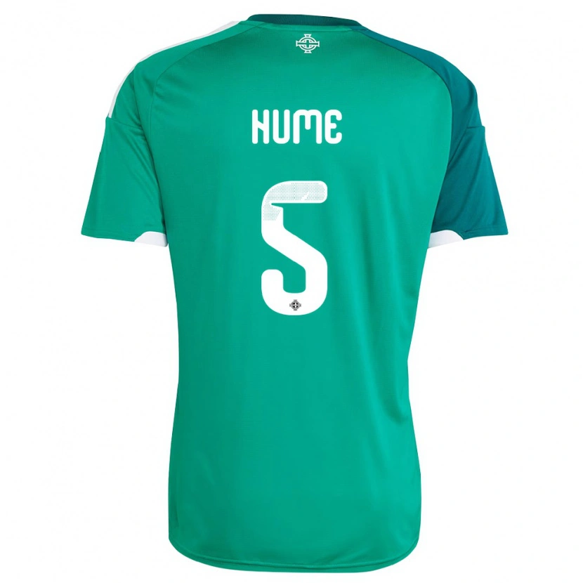 Danxen Hombre Camiseta Irlanda Del Norte Trai Hume #5 Verde Blanco 1ª Equipación 26-28 La Camisa México