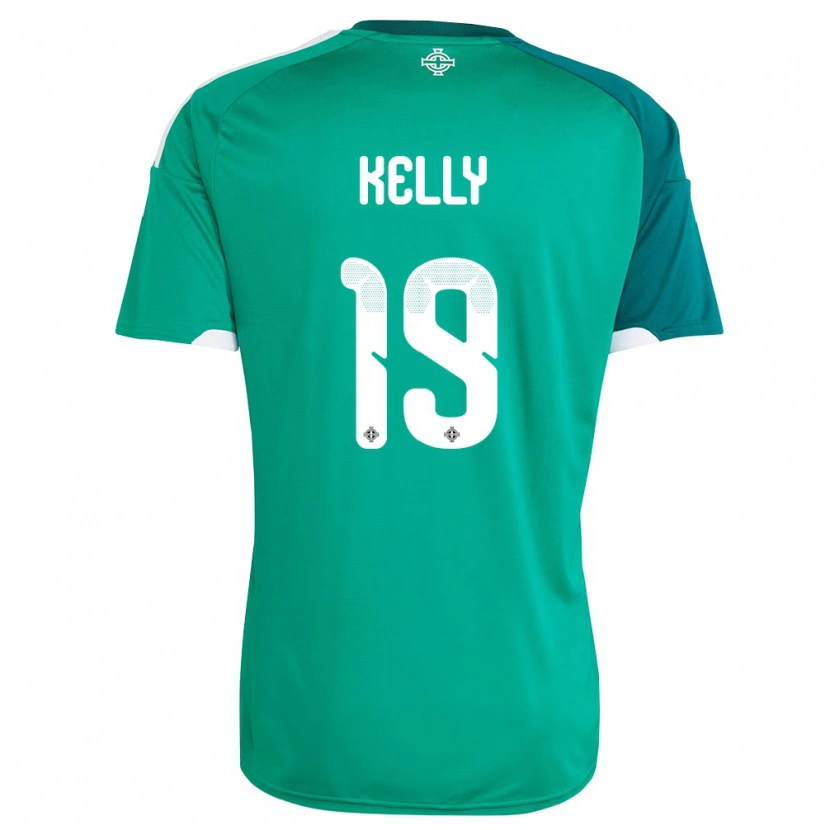 Danxen Hombre Camiseta Irlanda Del Norte Oscar Kelly #19 Verde Blanco 1ª Equipación 26-28 La Camisa México