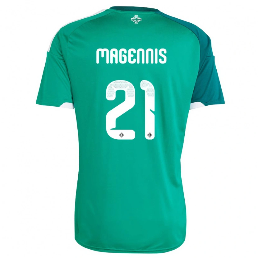 Danxen Hombre Camiseta Irlanda Del Norte Josh Magennis #21 Verde Blanco 1ª Equipación 26-28 La Camisa México