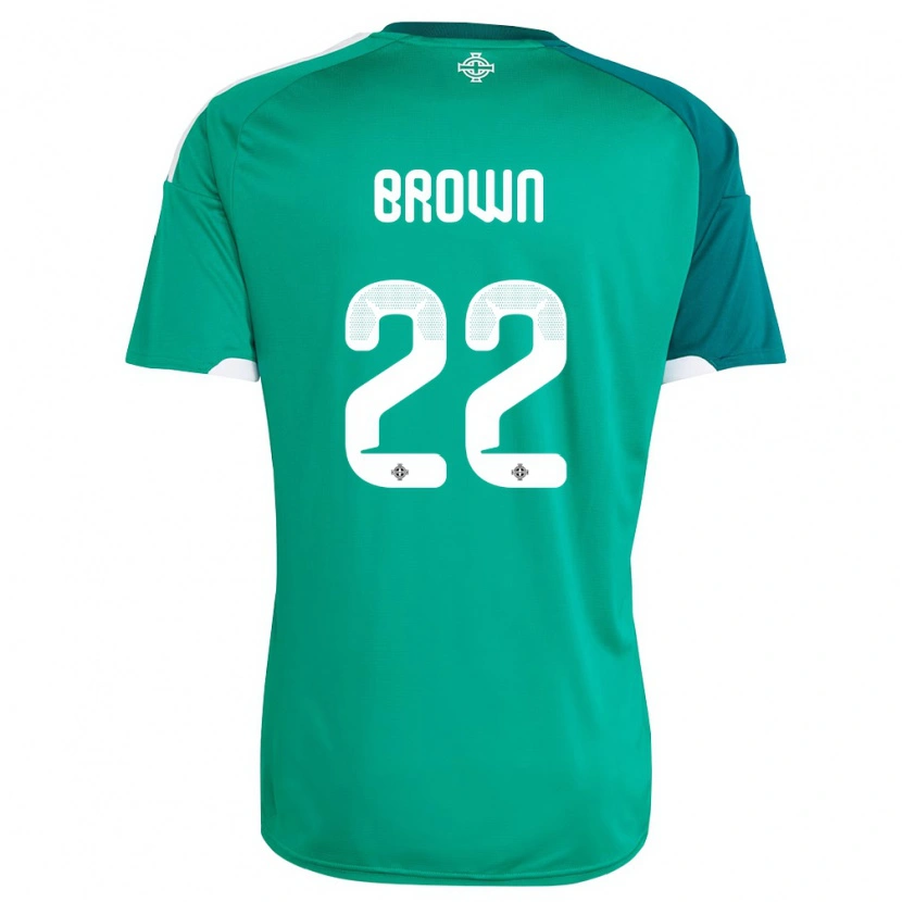 Danxen Hombre Camiseta Irlanda Del Norte Ciaron Brown #22 Verde Blanco 1ª Equipación 26-28 La Camisa México