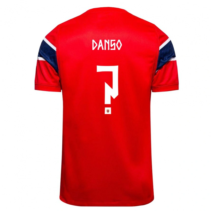 Danxen Hombre Camiseta Noruega Tamsir Danso #0 Rojo Marino Blanco 1ª Equipación 26-28 La Camisa México
