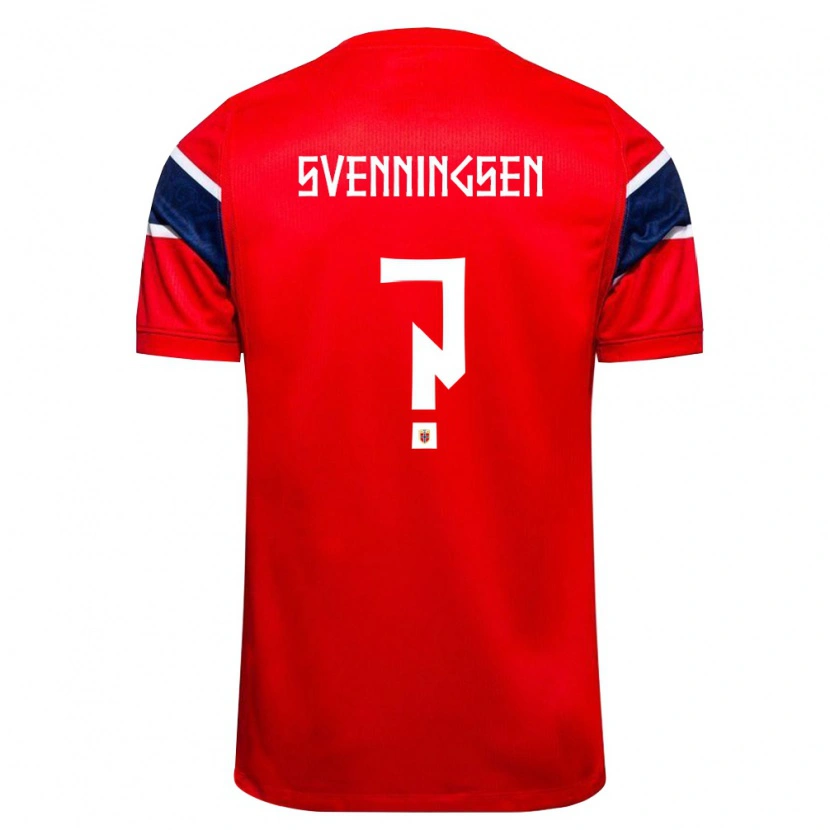 Danxen Hombre Camiseta Noruega Lucas Svenningsen #0 Rojo Marino Blanco 1ª Equipación 26-28 La Camisa México