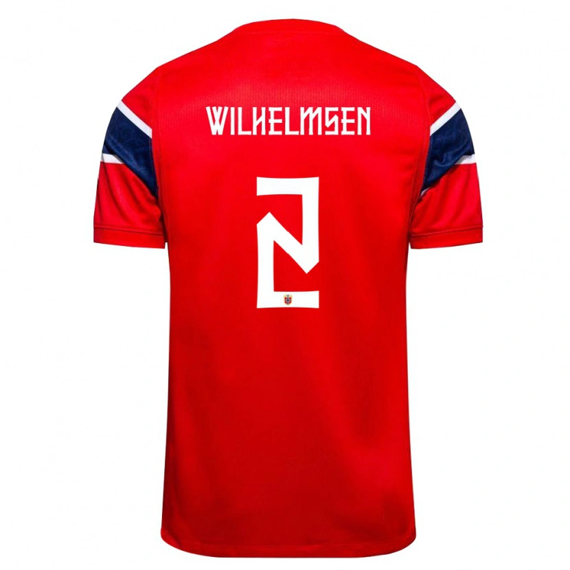 Danxen Hombre Camiseta Noruega Andreas Wilhelmsen #2 Rojo Marino Blanco 1ª Equipación 26-28 La Camisa México