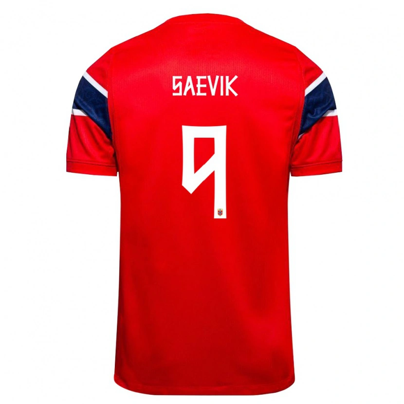 Danxen Hombre Camiseta Noruega Karina Sævik #9 Rojo Marino Blanco 1ª Equipación 26-28 La Camisa México