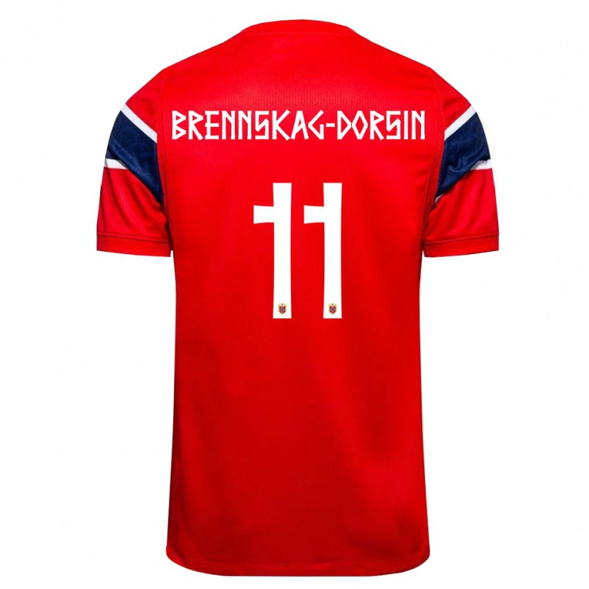 Danxen Hombre Camiseta Noruega Leo Dorsin #11 Rojo Marino Blanco 1ª Equipación 26-28 La Camisa México