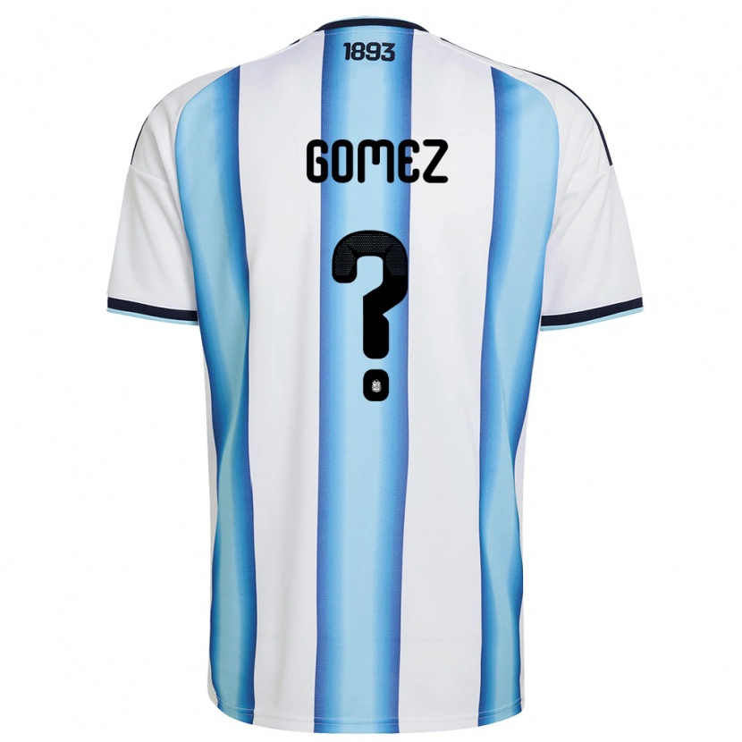 Danxen Hombre Camiseta Argentina Joaquin Gomez #0 Blanco Azul Cielo Marino 1ª Equipación 26-28 La Camisa México