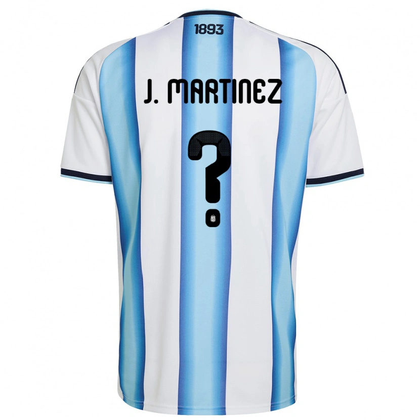 Danxen Hombre Camiseta Argentina Josias Martinez #0 Blanco Azul Cielo Marino 1ª Equipación 26-28 La Camisa México