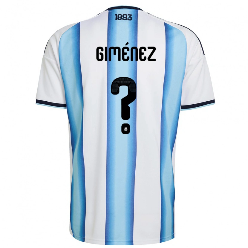 Danxen Hombre Camiseta Argentina Juan Giménez #0 Blanco Azul Cielo Marino 1ª Equipación 26-28 La Camisa México