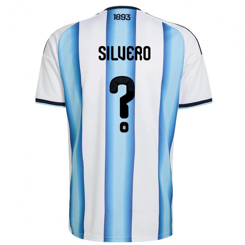 Danxen Hombre Camiseta Argentina Thiago Silvero #0 Blanco Azul Cielo Marino 1ª Equipación 26-28 La Camisa México