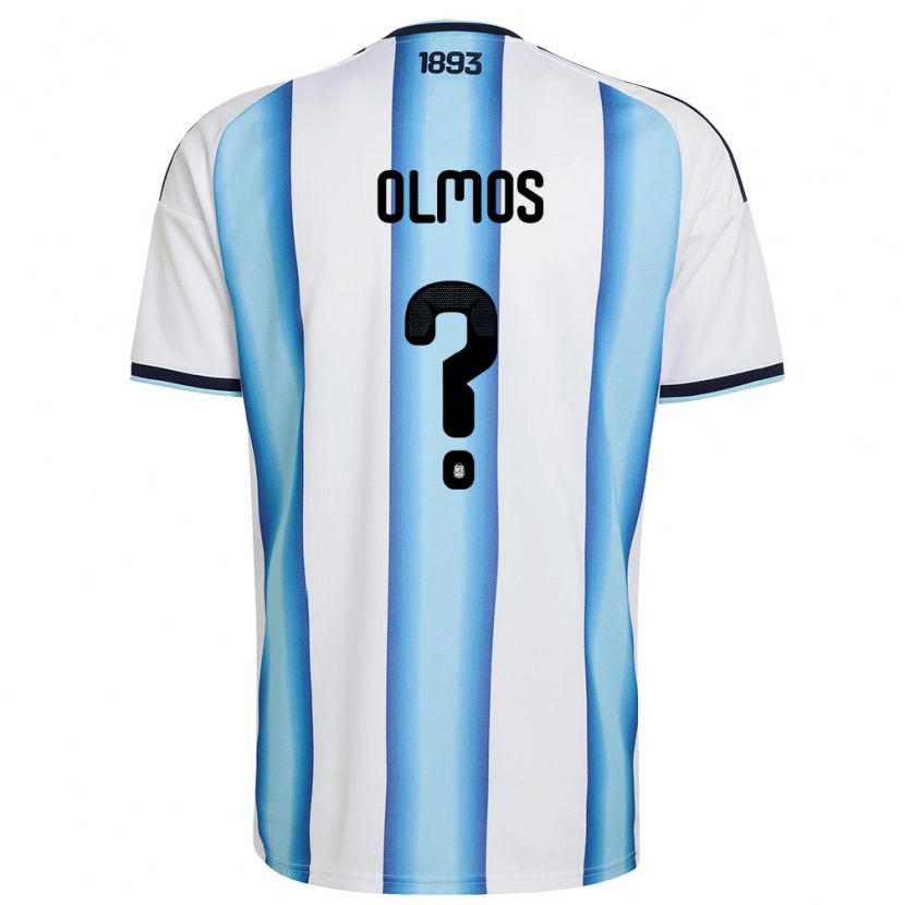 Danxen Hombre Camiseta Argentina Tomás Olmos #0 Blanco Azul Cielo Marino 1ª Equipación 26-28 La Camisa México